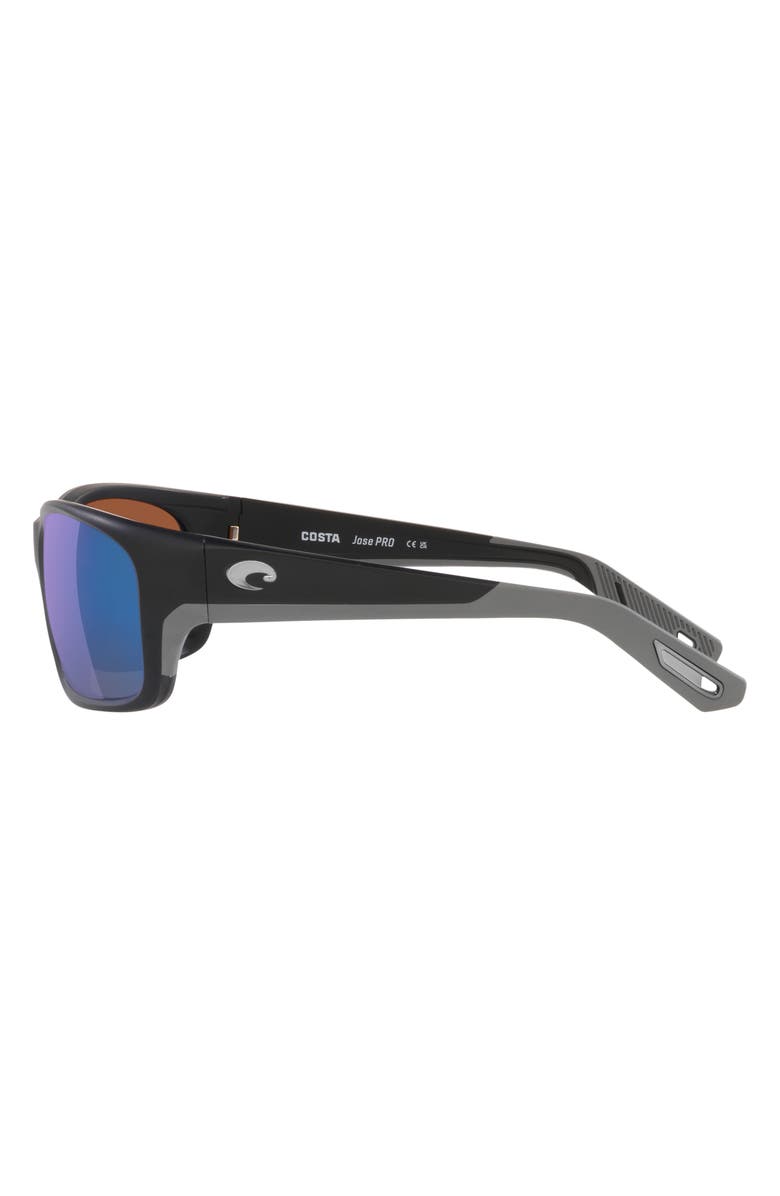 Costa Del Mar Jose Pro 62mm Polarized Rectangular Sunglasses, Alternate, color, Matte Black