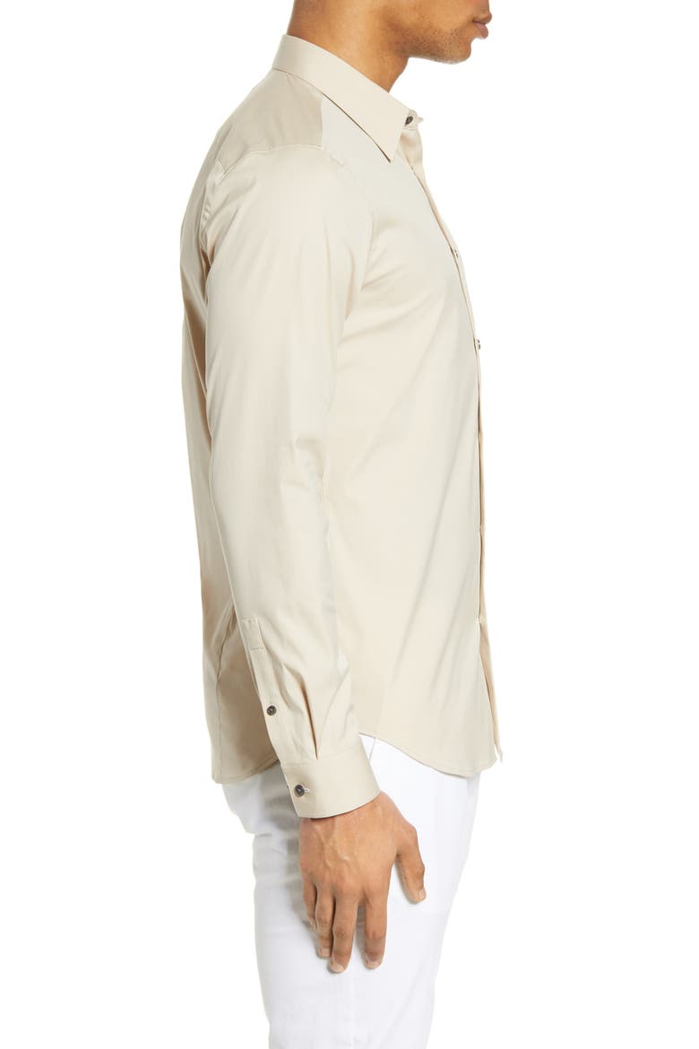 Sylvain Slim Fit Button-Up Dress Shirt, Alternate, color, MUSLIN