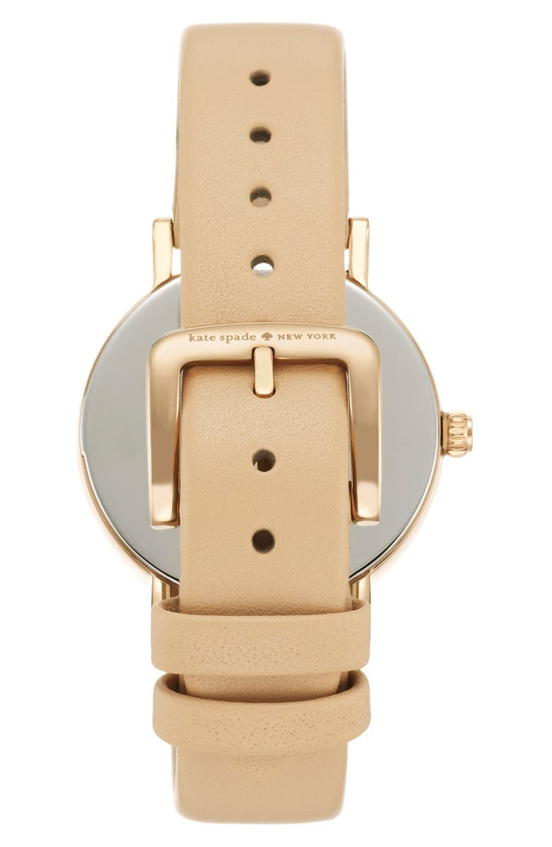 Kate Spade New York 'metro' dot dial leather strap watch, 34mm, Alternate, color,
