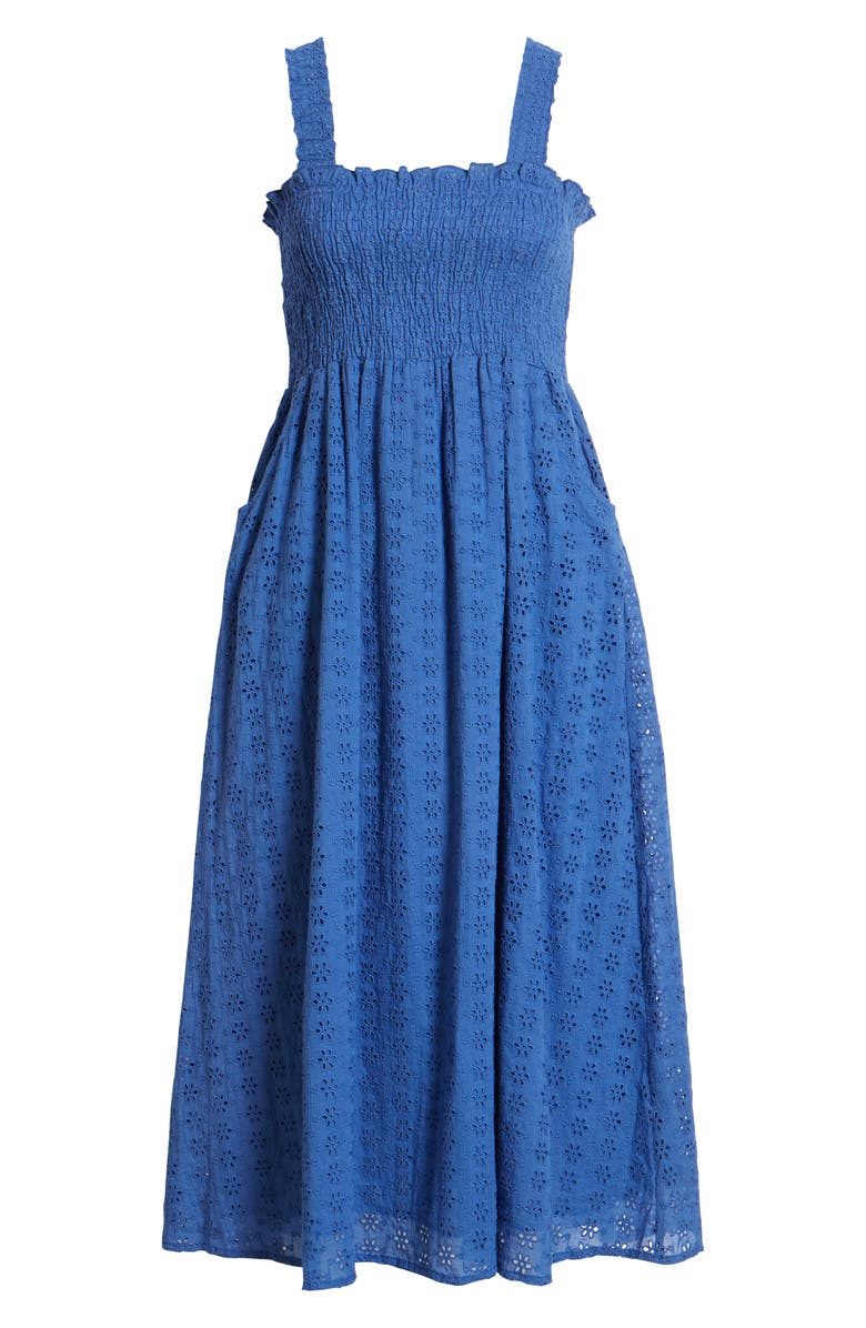 AREA STARS Camila Smocked Cotton Eyelet Sundress, Alternate, color,