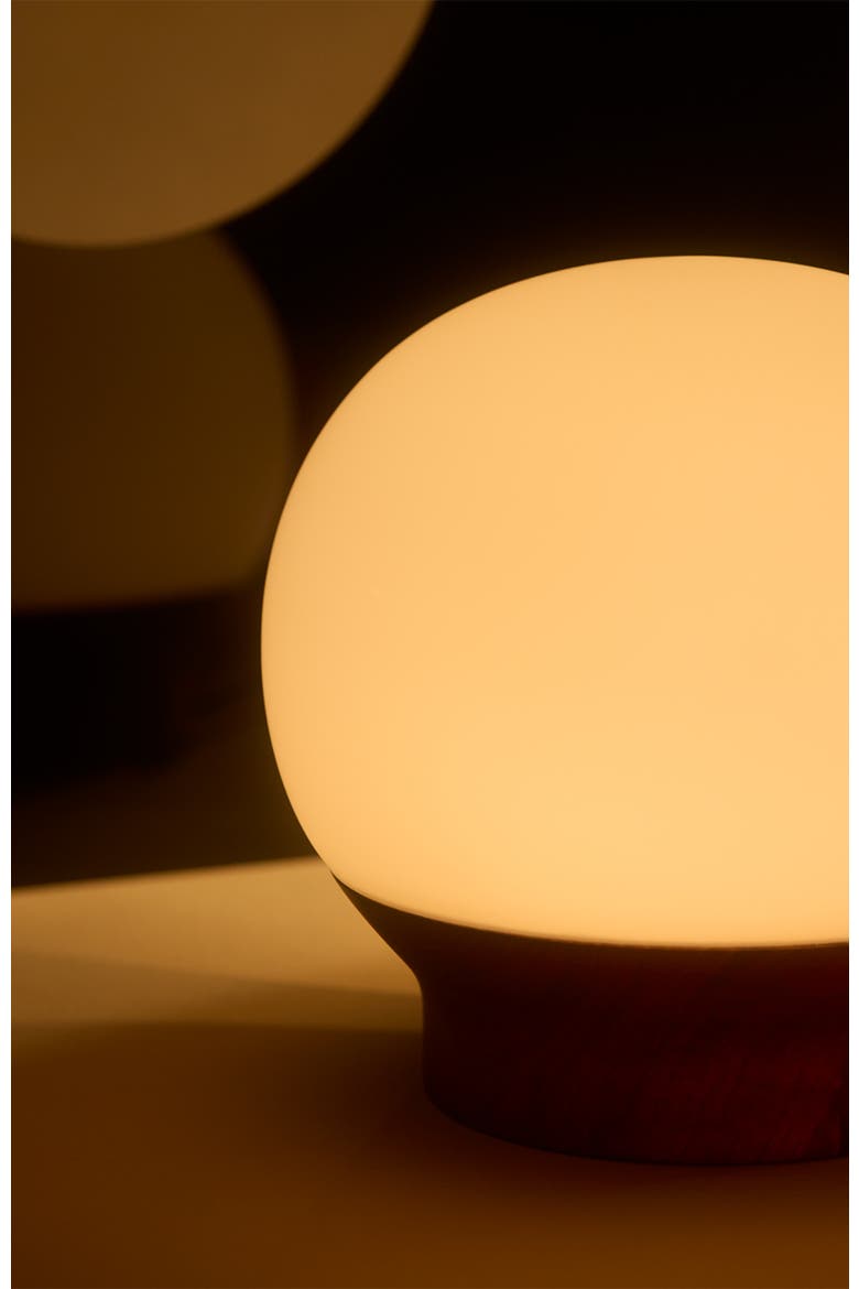 Marlow 6" LED Dimmable Globe Table Lamp With Wooden Base, Alternate, color, Brown