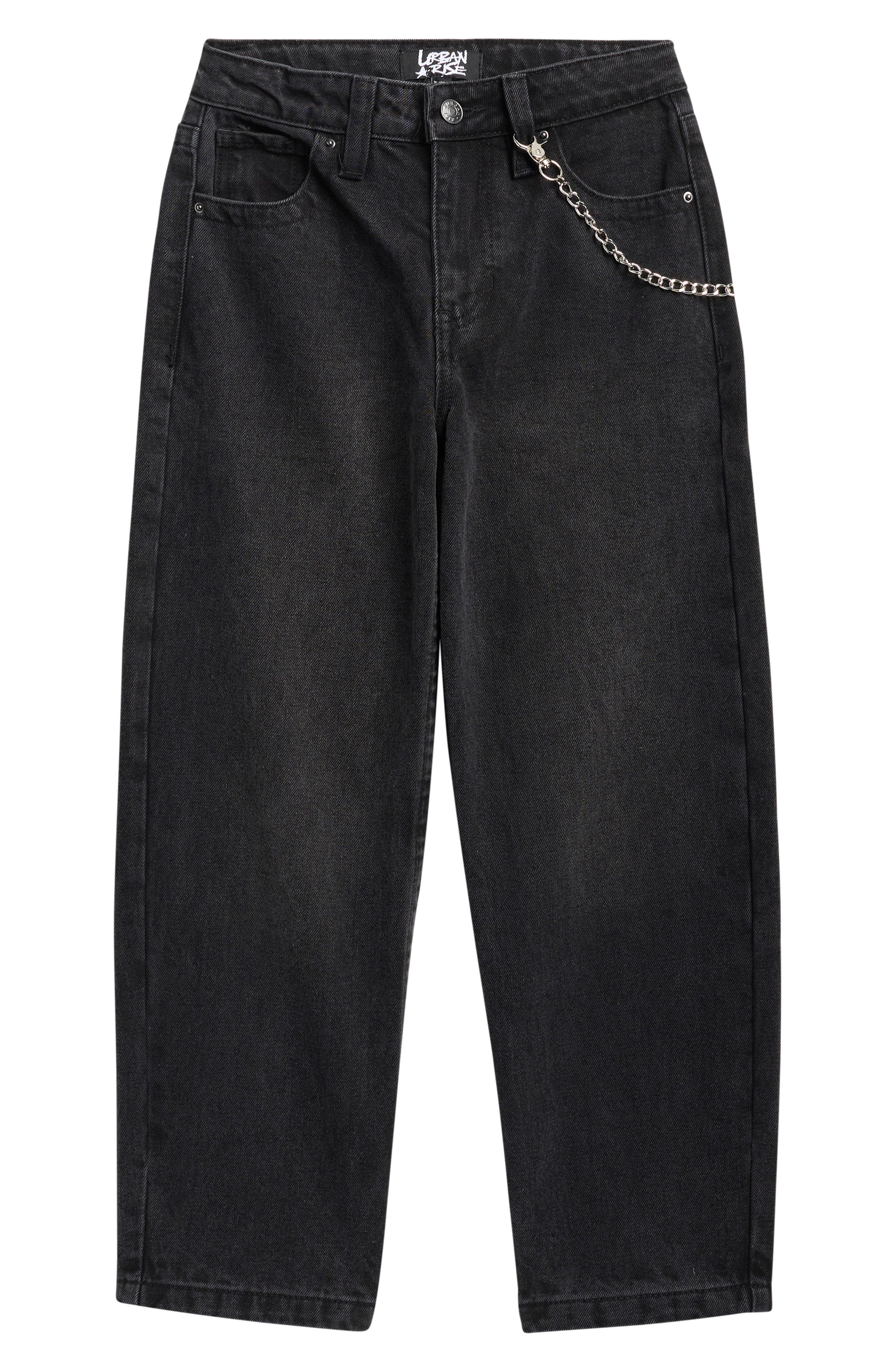 Kids' Draped Chain Baggy Skater Jeans
