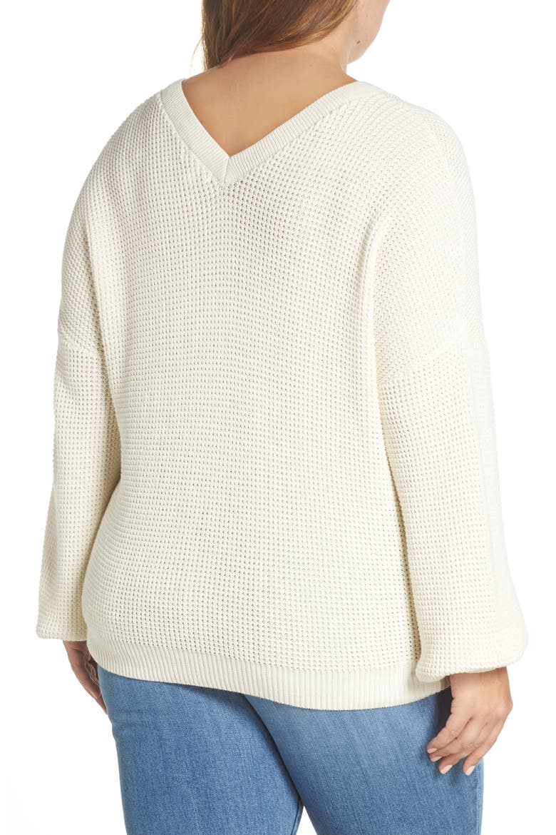 Twist Front Sweater, Alternate, color, IVORY