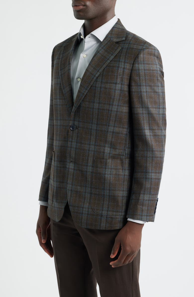 Nordstrom Brown Midas Plaid Wool Sport Coat, Alternate, color, Brown- Grey Midas Plaid