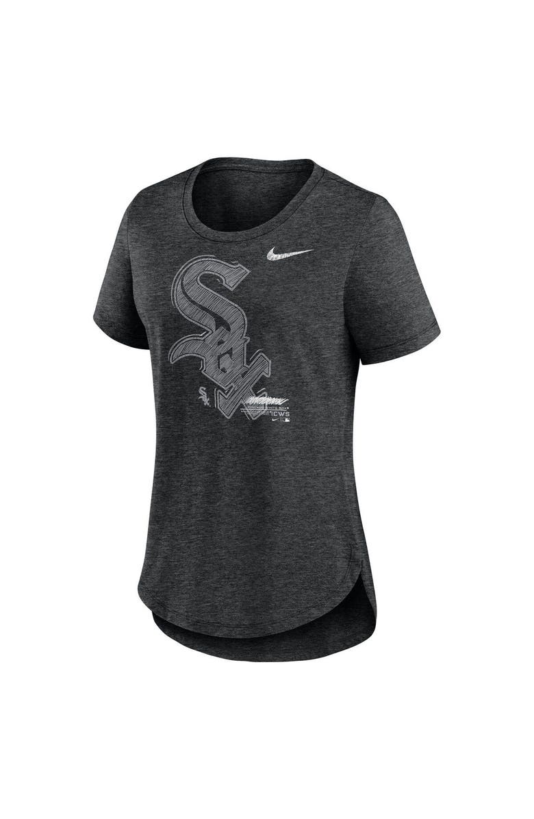 Nike Women's Nike Heather Black Chicago White Sox Touch Tri-Blend T-Shirt, Alternate, color, Heather Black