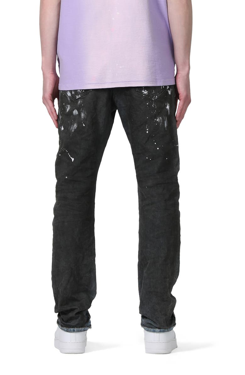 PURPLE BRAND Distressed Wax Coated Straight Leg Jeans, Alternate, color, 