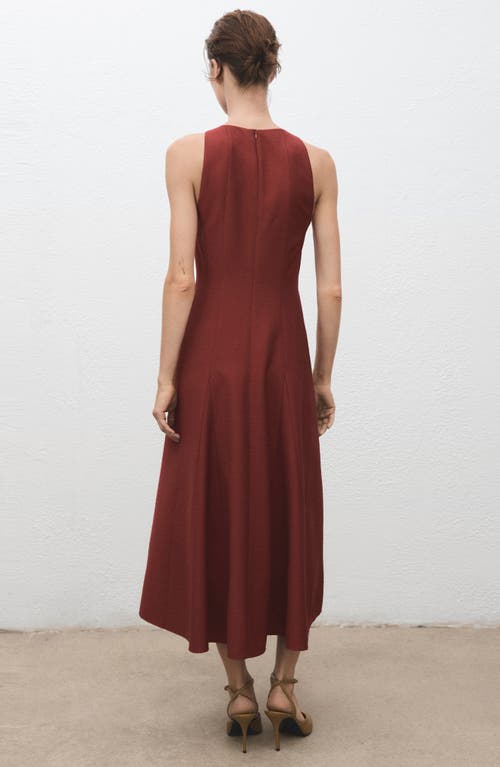 Mango Sleeveless Flared Maxi Dress In Brown
