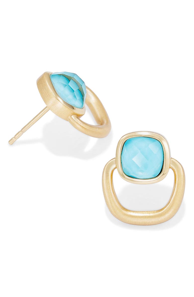 Dean Davidson Monterey Knocker Stud Earrings, Alternate, color, Iridescent Turq/ Gold