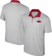 COLOSSEUM Men's Colosseum Gray Arkansas Razorbacks Big & Tall Tuck Striped Polo