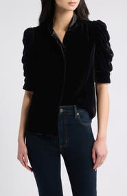 FRAME Gillian Velvet Top