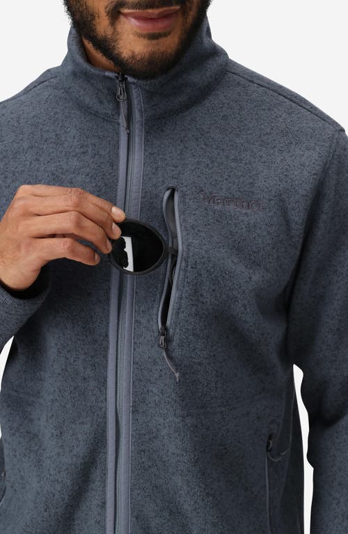 Marmot Drop Line Heathered Fleece Jacket In Steel Onyx Heather