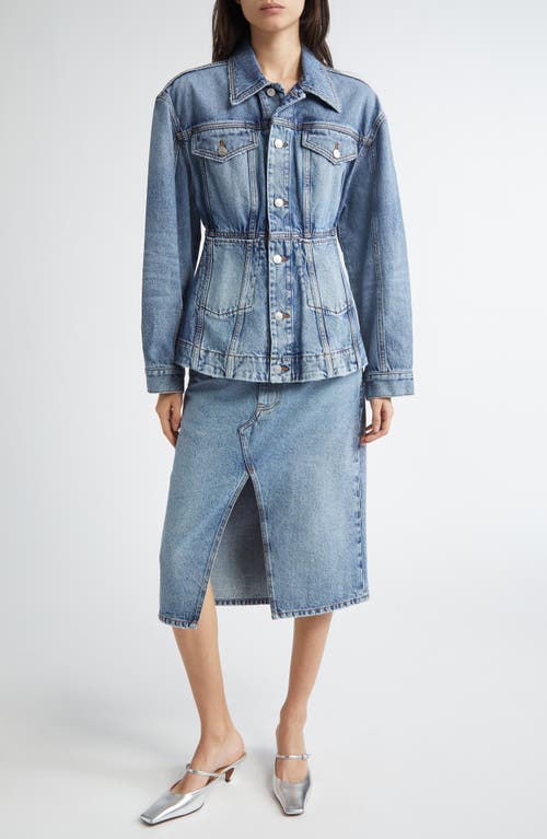 Stella Mccartney Mixed Wash Denim Fitted Jacket In Two Tonal Denim Wash