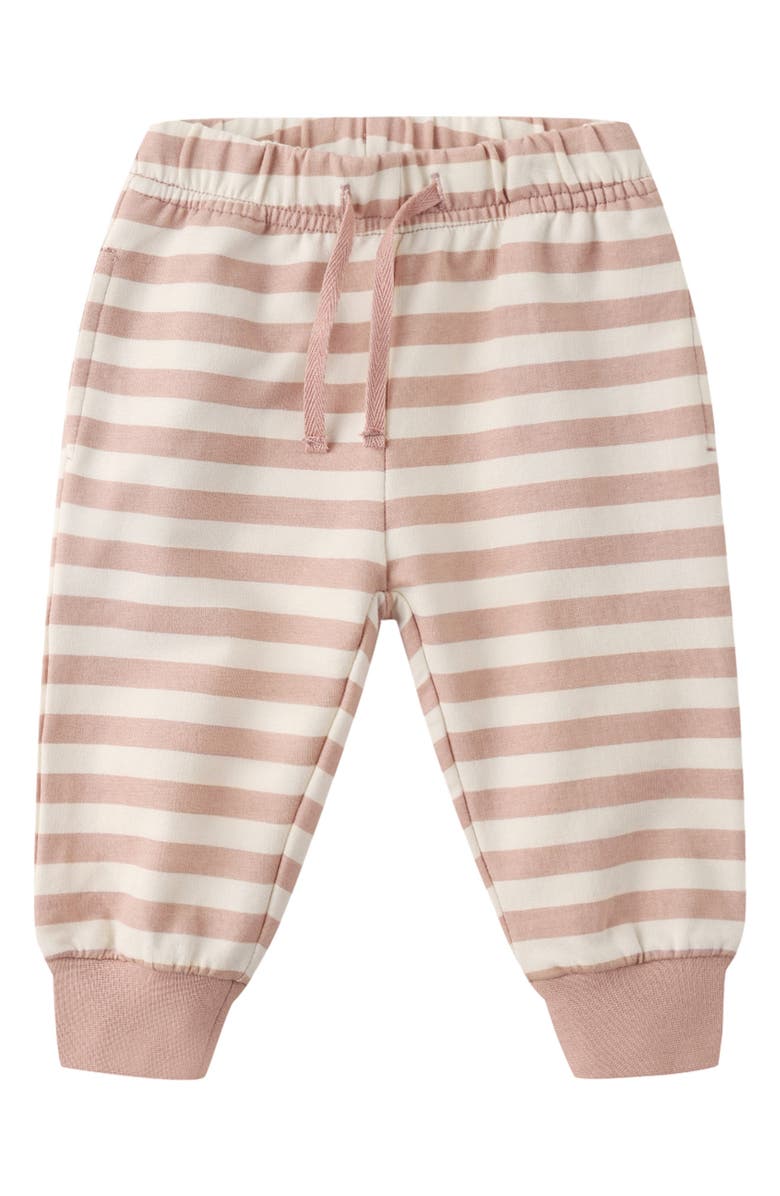QUINCY MAE Stripe Relaxed Stretch Organic Cotton Joggers, Main, color, Pink