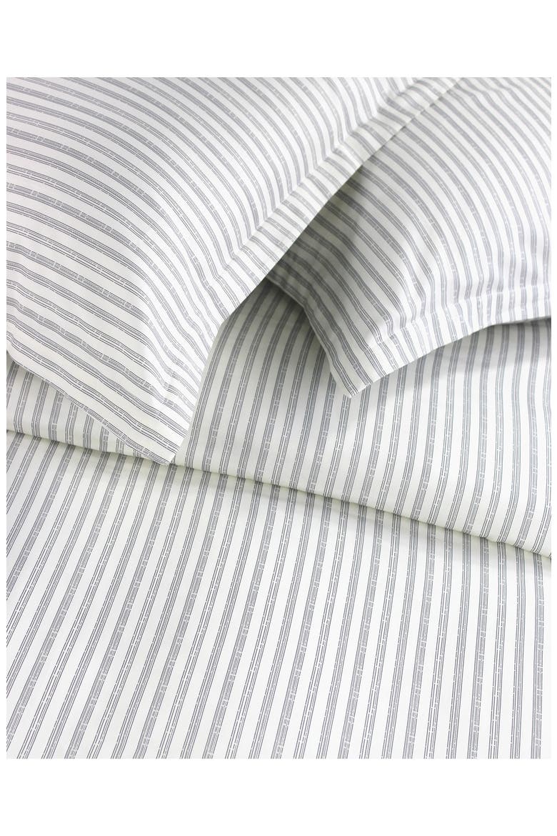 Stripe 400 Thread Count Cotton Duvet Set, Alternate, color, GREY