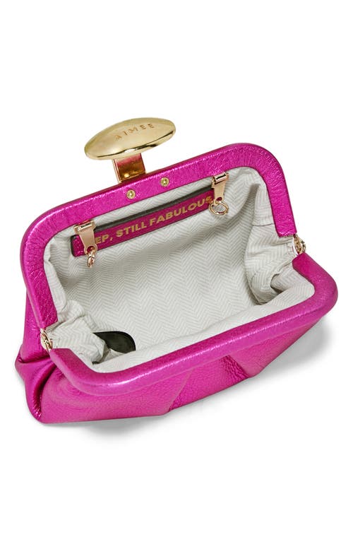 Aimee Mini Full Circle Leather Frame Crossbody Clutch In Black