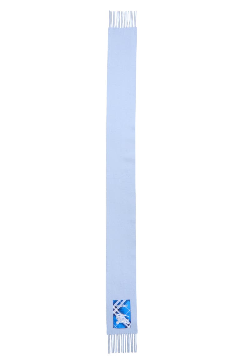 Label Appliqué Cashmere Scarf, Main, color, DIVE BLUE