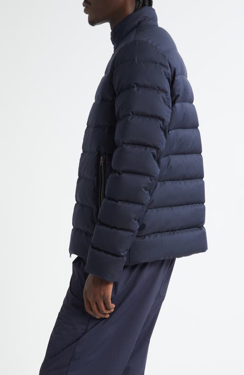 Herno Quilted Bomber Jacket In Blue