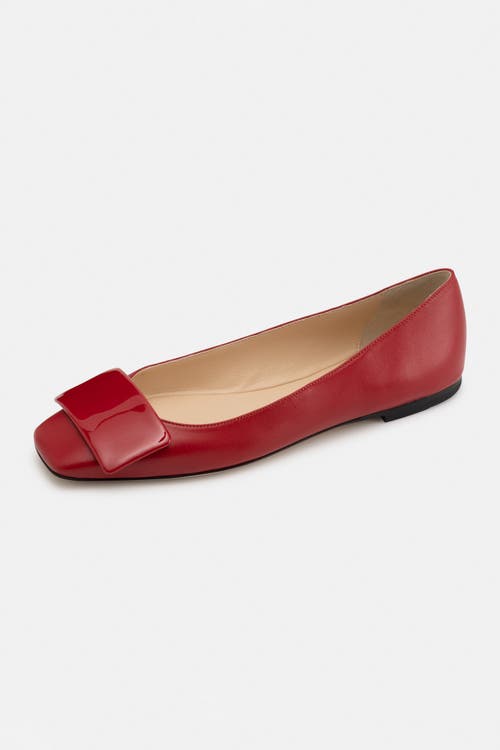 Bells & Becks Emma Ballerina Flat With Tab In Red