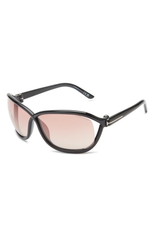 Tom Ford 68mm Gradient Square Sunglasses In Black/gradient Mirror Violet