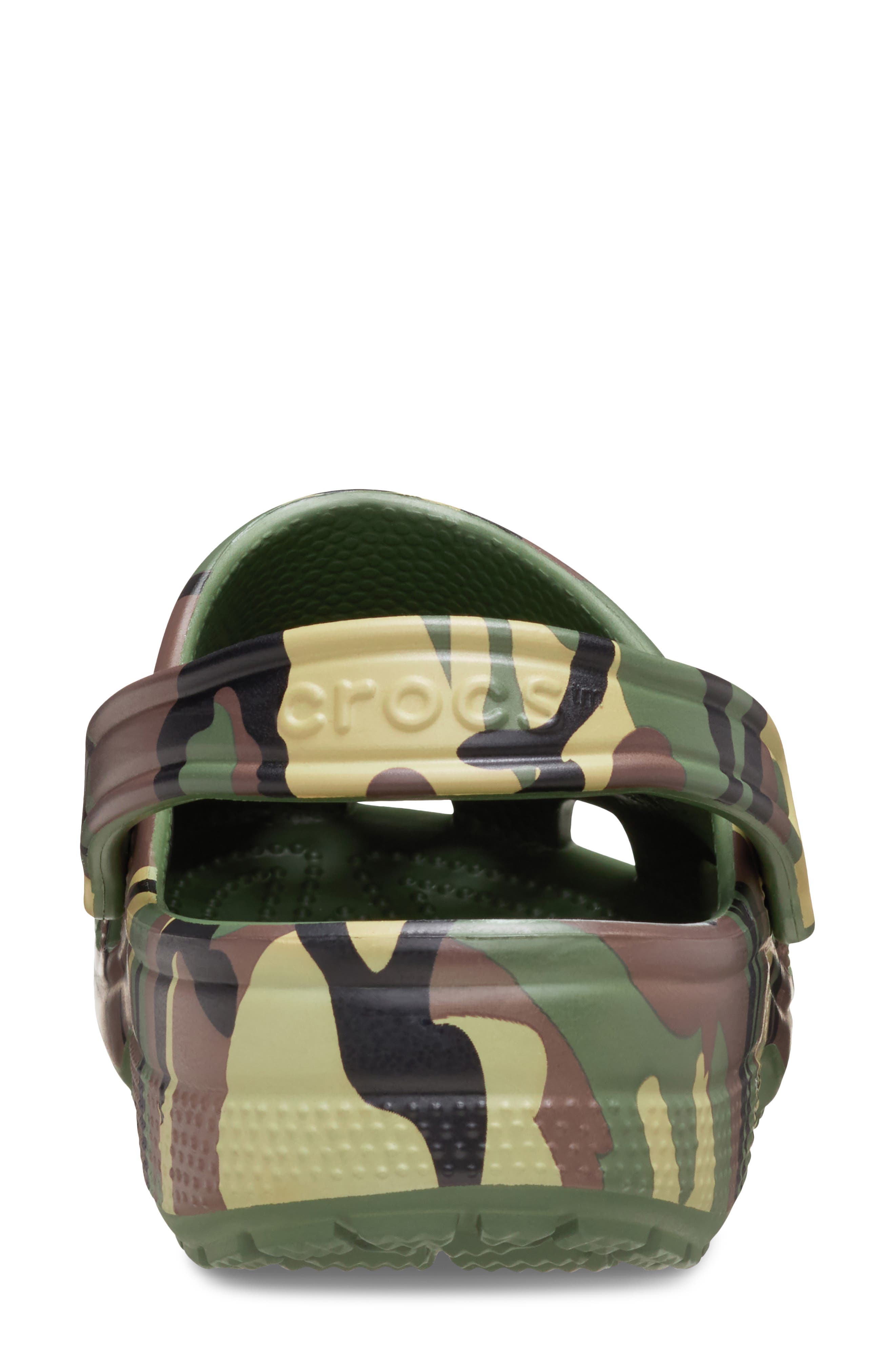 CROCS Classic Camo Print Clog, Alternate, color, Army Green Multi