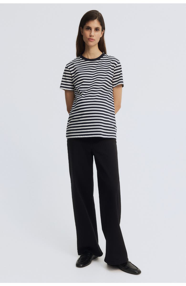 H&M Mama Cotton T-shirt, Alternate, color, White/Navy Blue Striped
