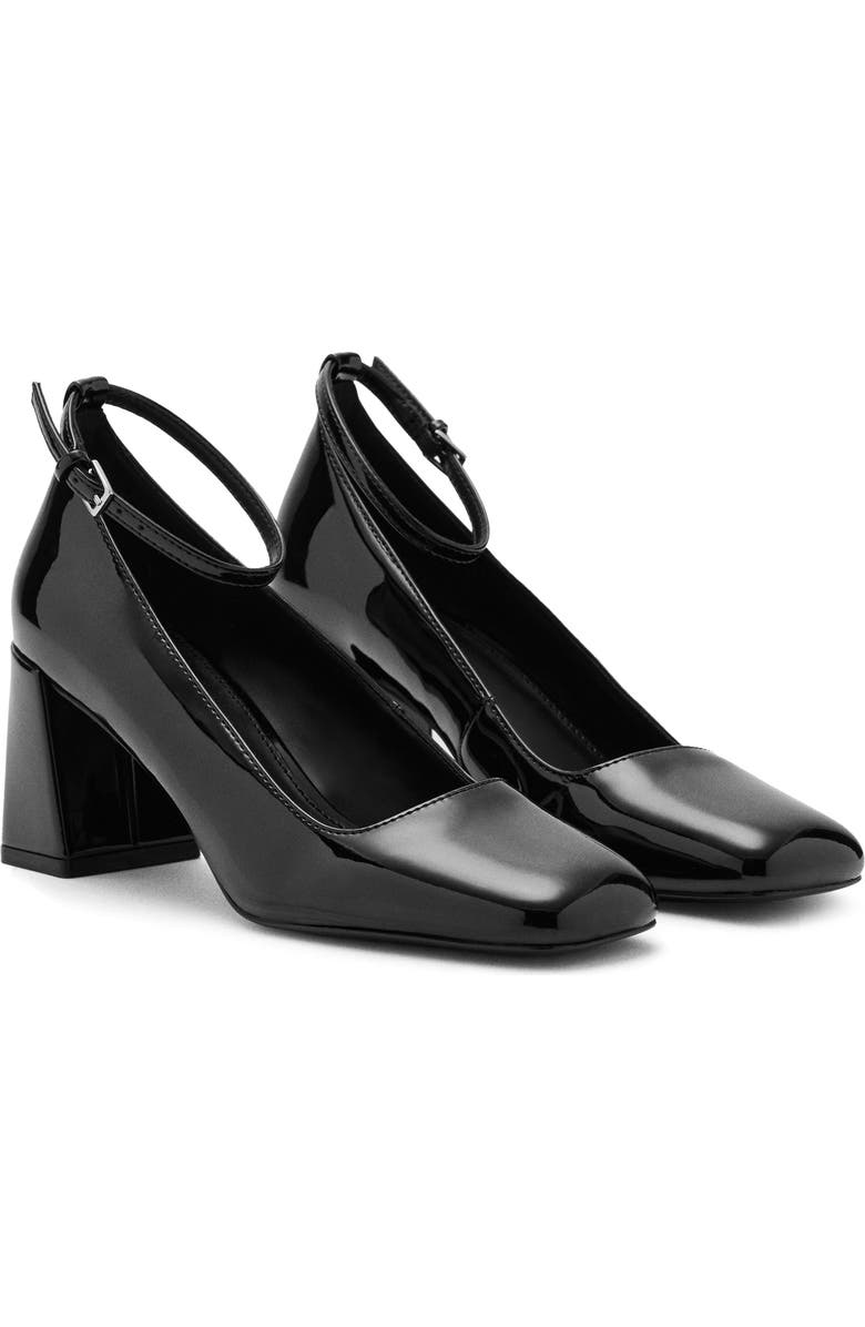 MANGO Ankle Strap Heel, Main, color, Black