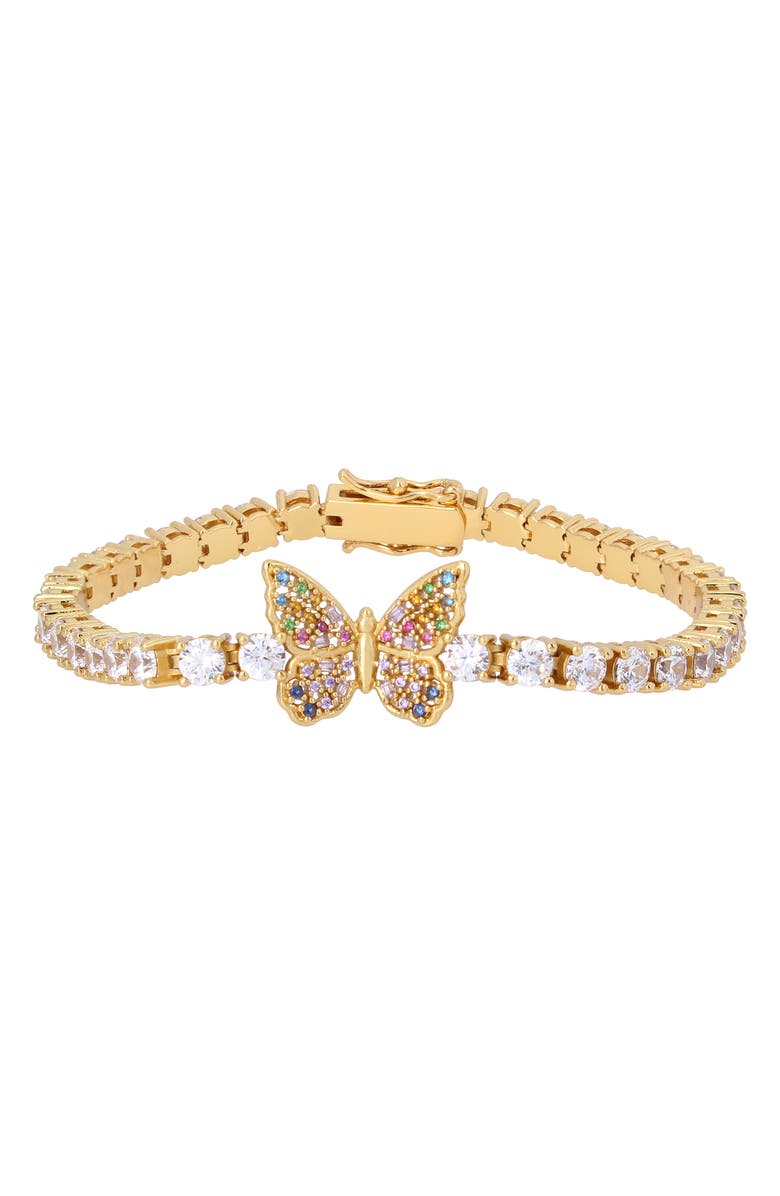 Kurt Geiger London Rainbow Butterfly Tennis Bracelet, Main, color,