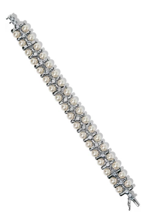 Faux Pearl & Cubic Zirconia Bracelet