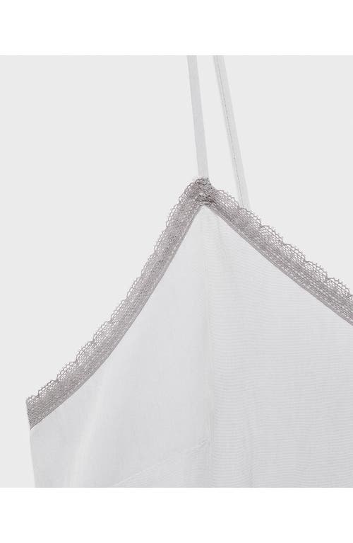 Mango Lace Accent Chemise In White