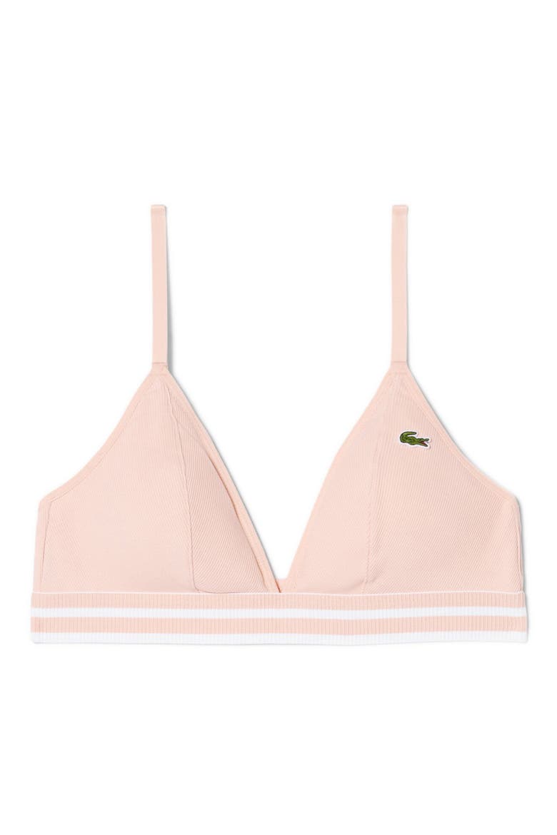 Cotton Blend Rib Triangle Bralette, Main, color, BISTRE