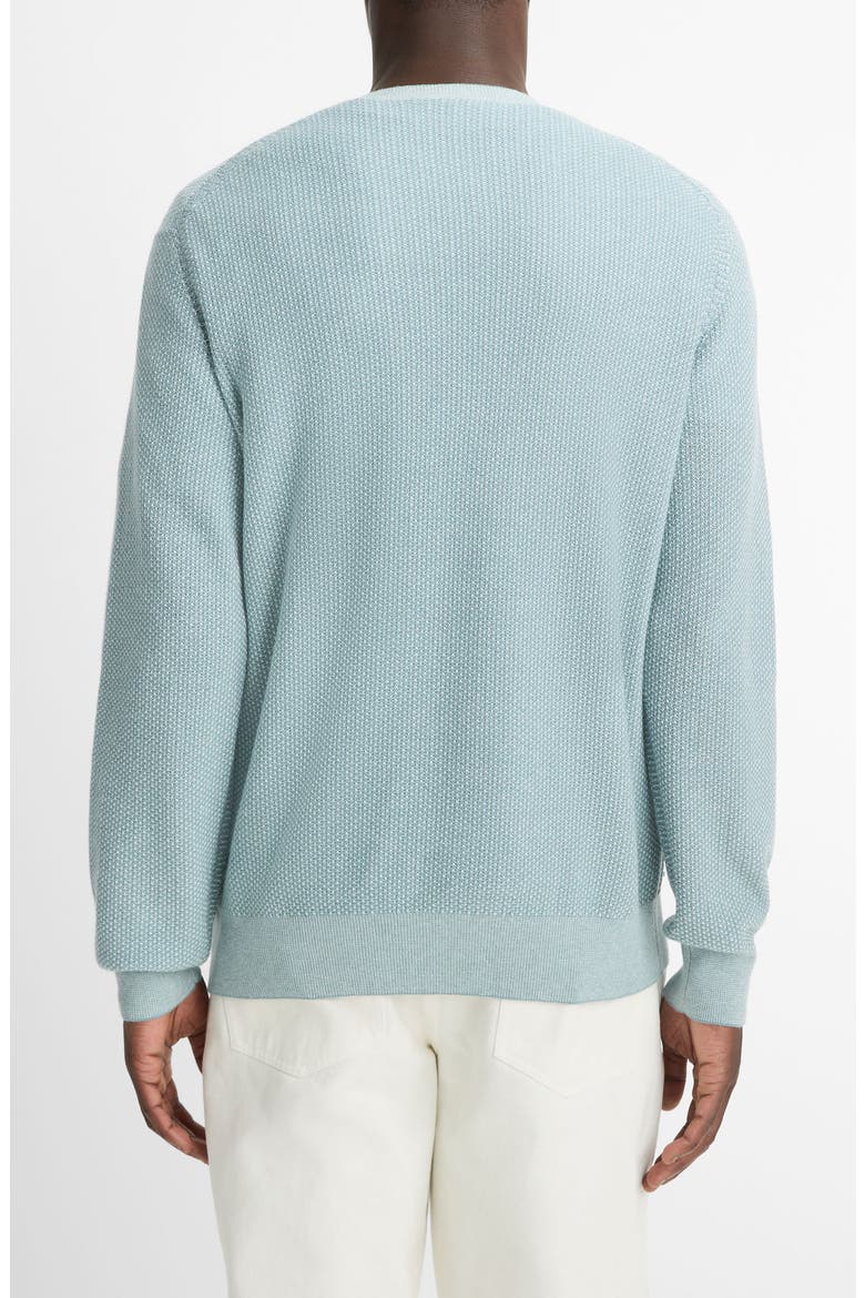 Geometric Jacquard Wool & Cotton Blend Crewneck Sweater, Alternate, color, LAGOON/ CLASSIC CREAM