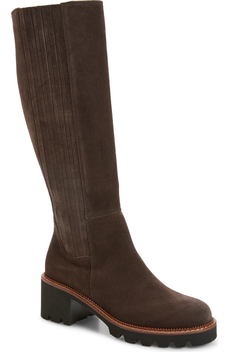Paul Green Candice Knee High Boot, Main, color, Mocha Soft Suede