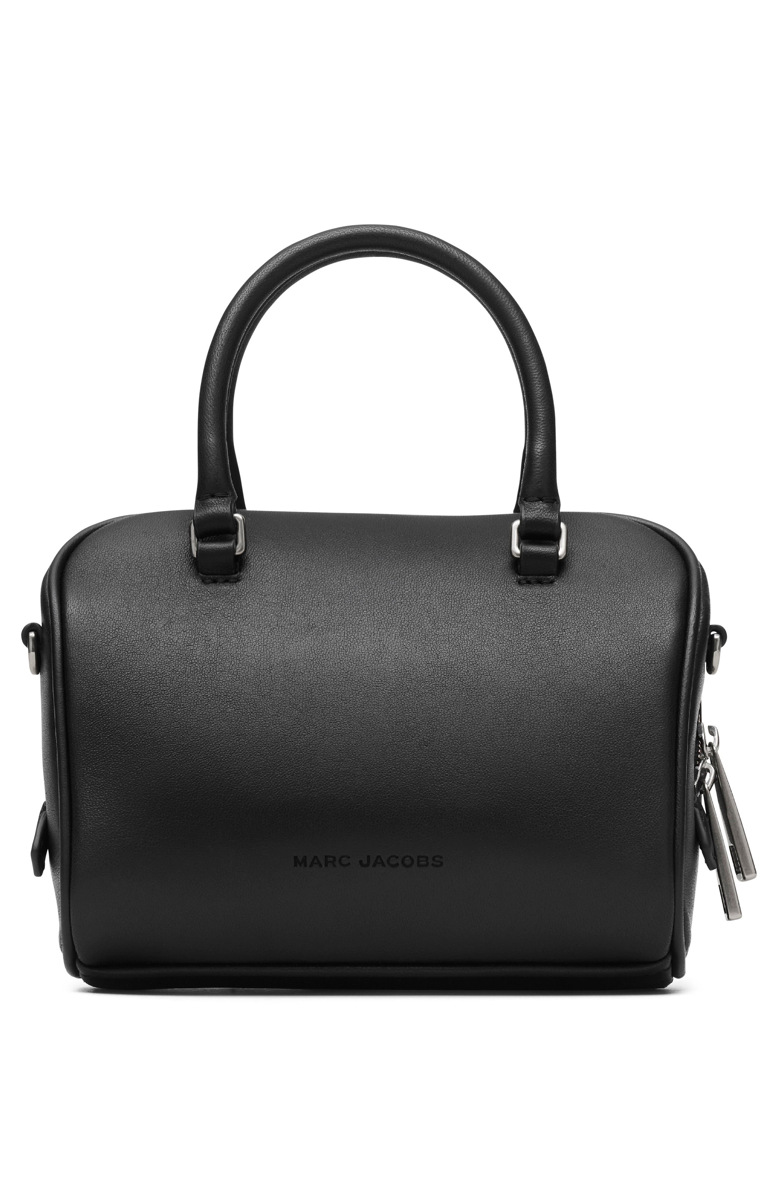 Marc Jacobs The Micro Bauletto Leather Top Handle Bag, Alternate, color, Black