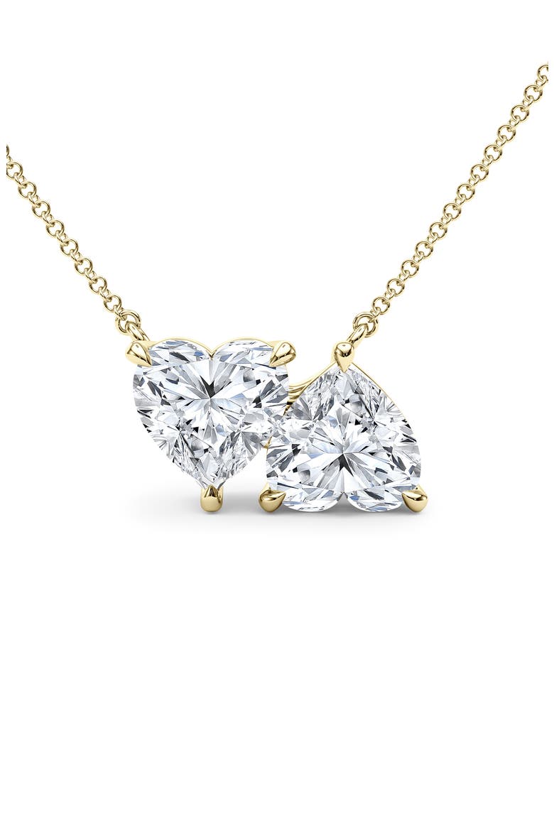Twin Heart Lab Grown Diamond Necklace, Alternate, color, 18K YELLOW GOLD