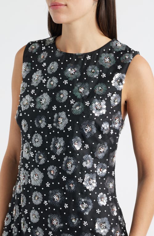Sam Edelman Ivette Sequin Flower Sleeveless Sheath Minidress In Multi