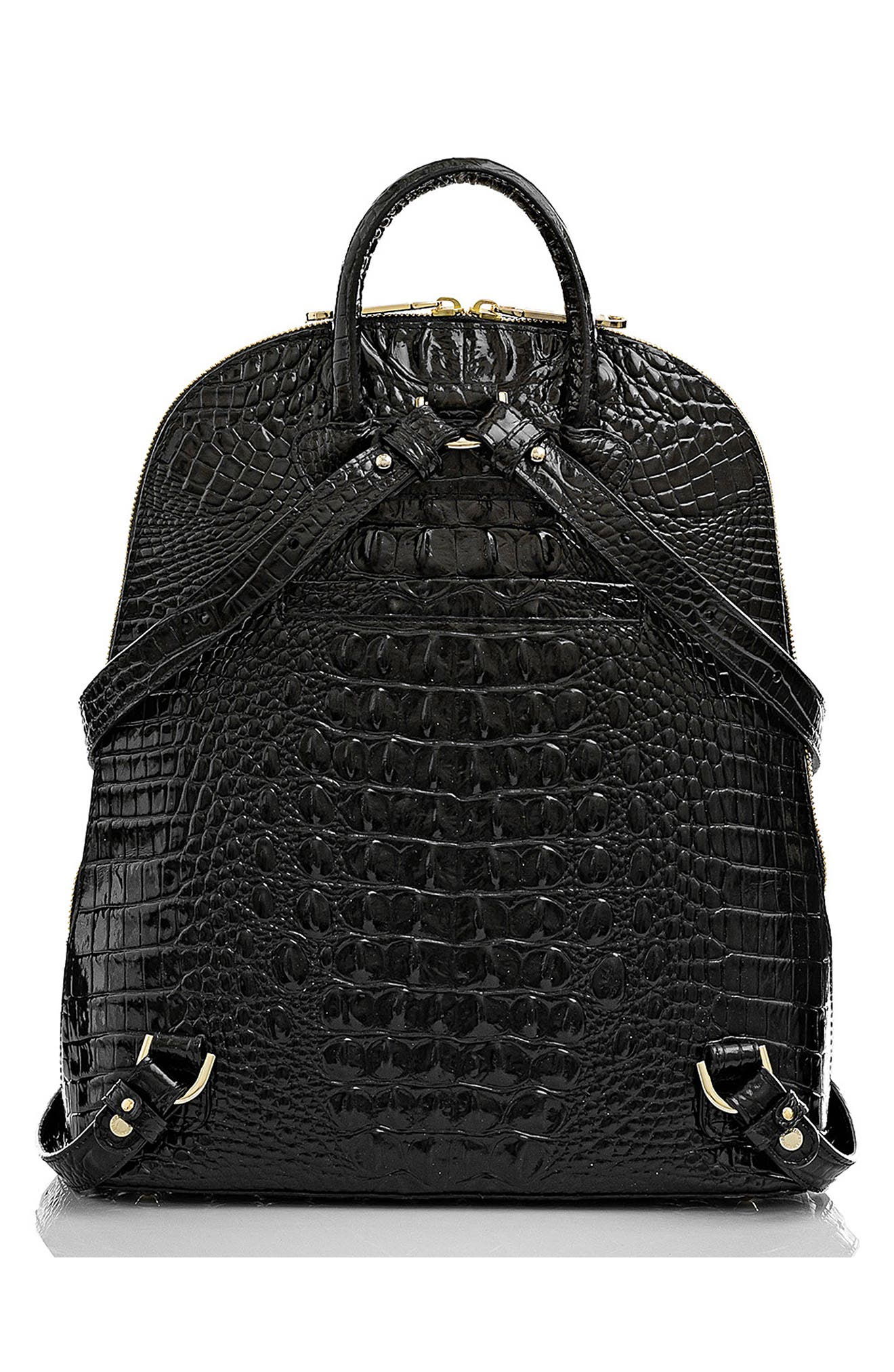 Brahmin Large Rosemary Croc Embossed Leather Backpack, Alternate, color, 