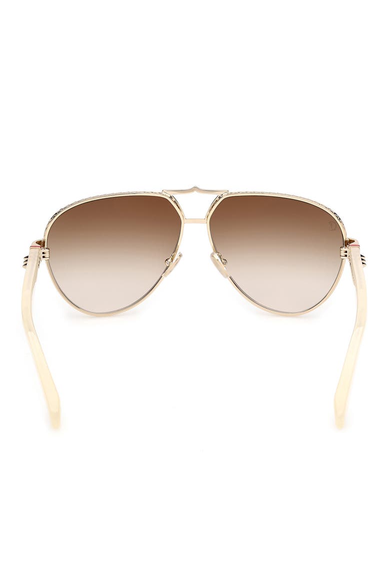 Oversize 63mm Aviator Sunglasses, Alternate, color, GOLD IVORY / LIGHT SAND