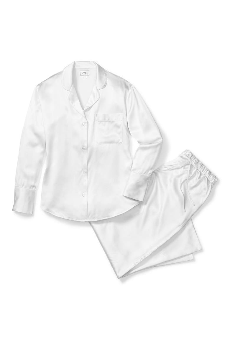 Classic Silk Pajamas, Alternate, color, WHITE