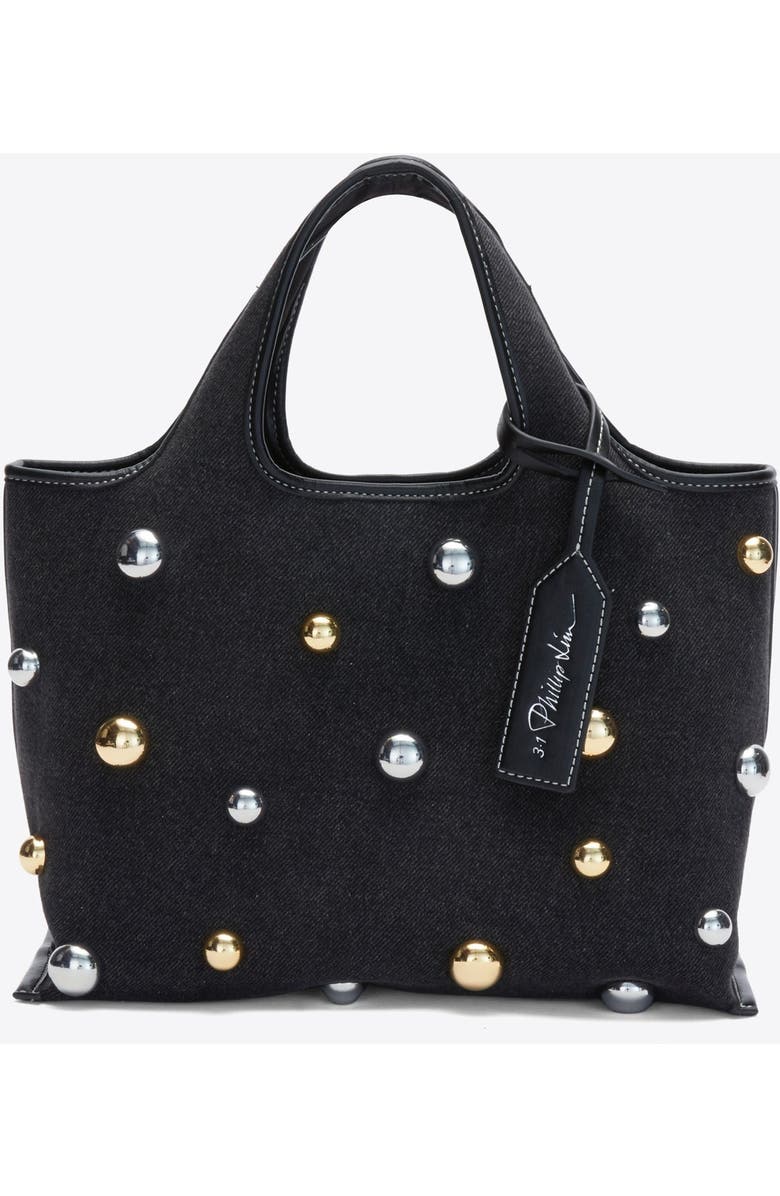 3.1 Phillip Lim Dome Embellishment Mini Market Tote Bag, Main, color, Black