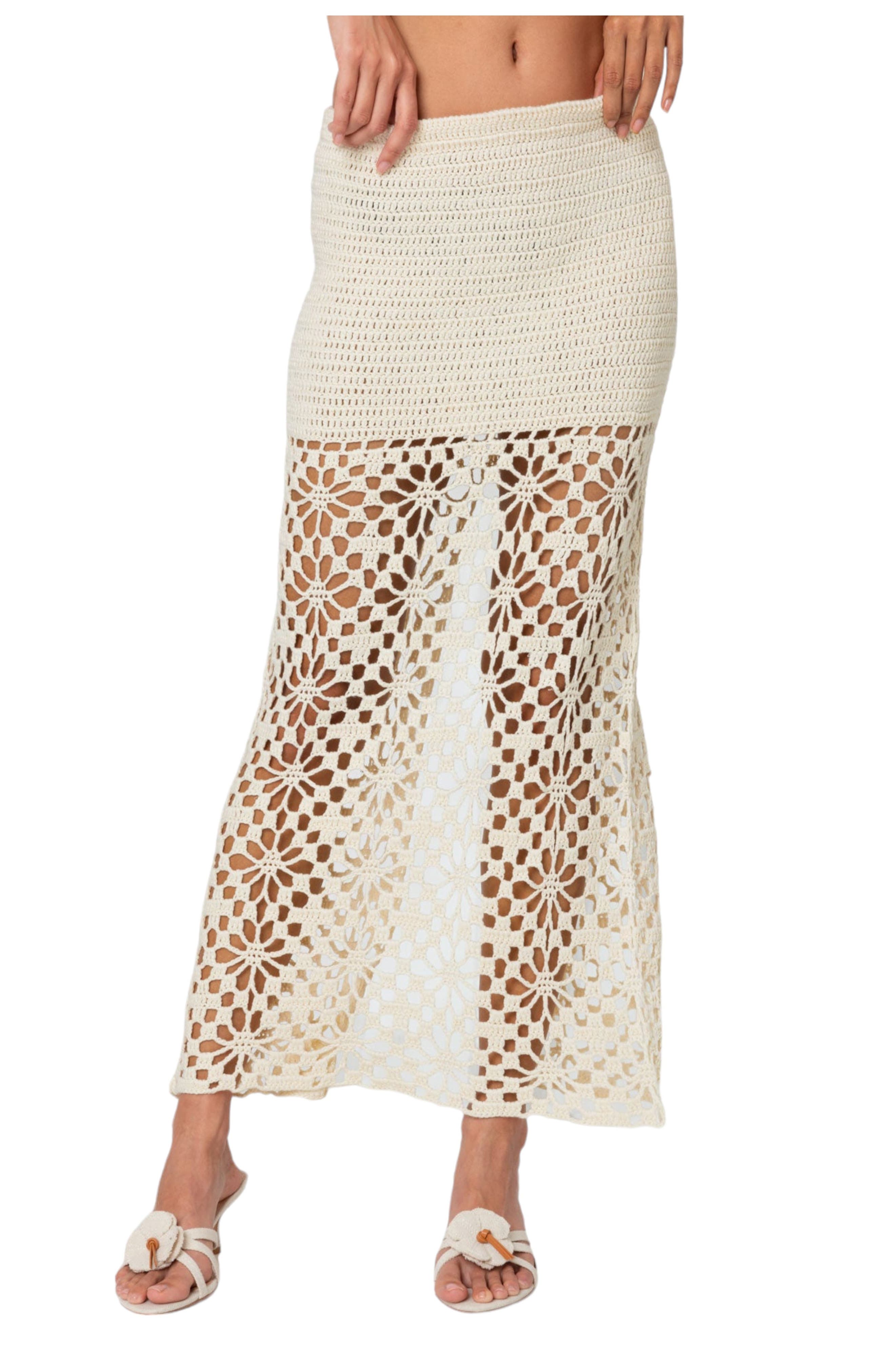 Ida Semisheer Crochet Maxi Skirt