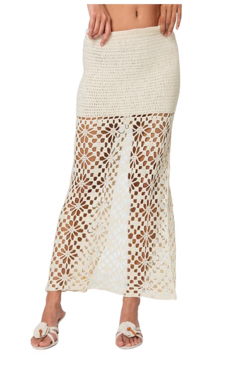 Ida Semisheer Crochet Maxi Skirt