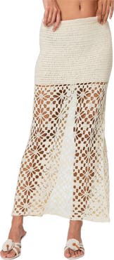 EDIKTED Ida Semisheer Crochet Maxi Skirt