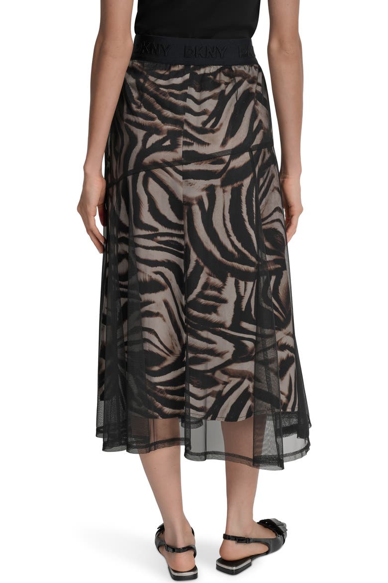 Zebra Stripe Layered Mesh A-Line Skirt, Alternate, color, BLURRED ZEBRA