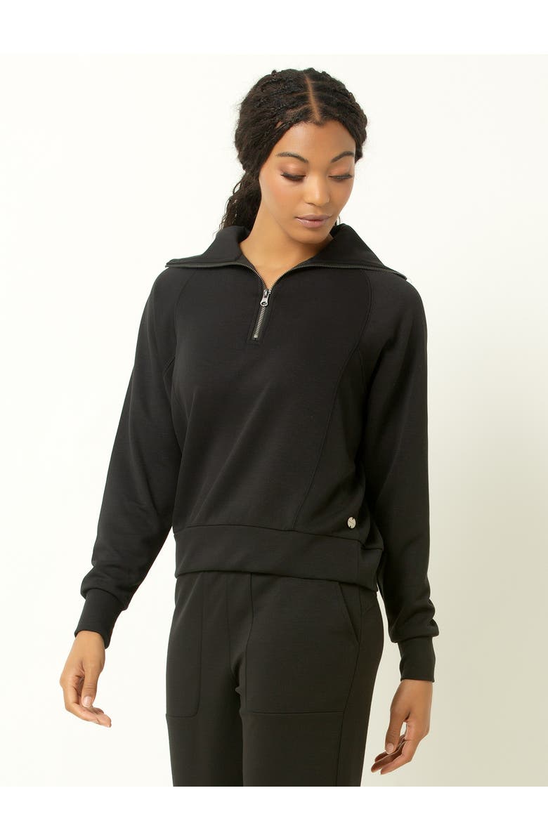 Single Stitch Ultra Soft 1/4 Zip Pullover, Alternate, color, Black