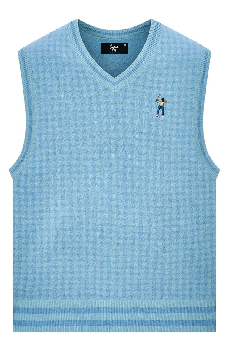 Eastside Golf Houndstooth Polo Sweater, Main, color, Provence Blue/Polaris Blue