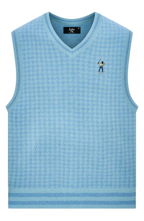 Houndstooth Polo Sweater