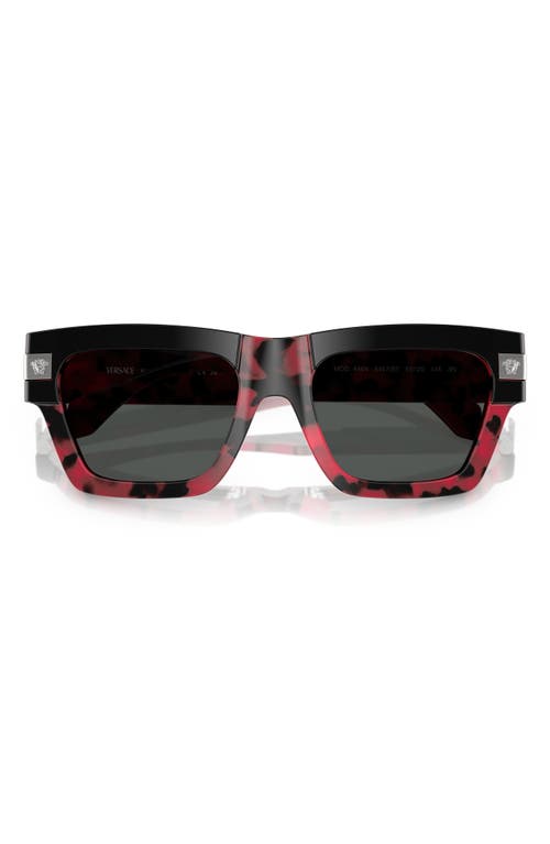 Versace 52mm Rectangular Sunglasses In Dark Grey