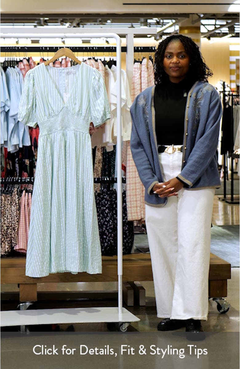 Ronnie Stripe Short Sleeve Midi Dress, sales video thumbnail