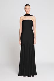 HALSTON Vali Crepe Gown