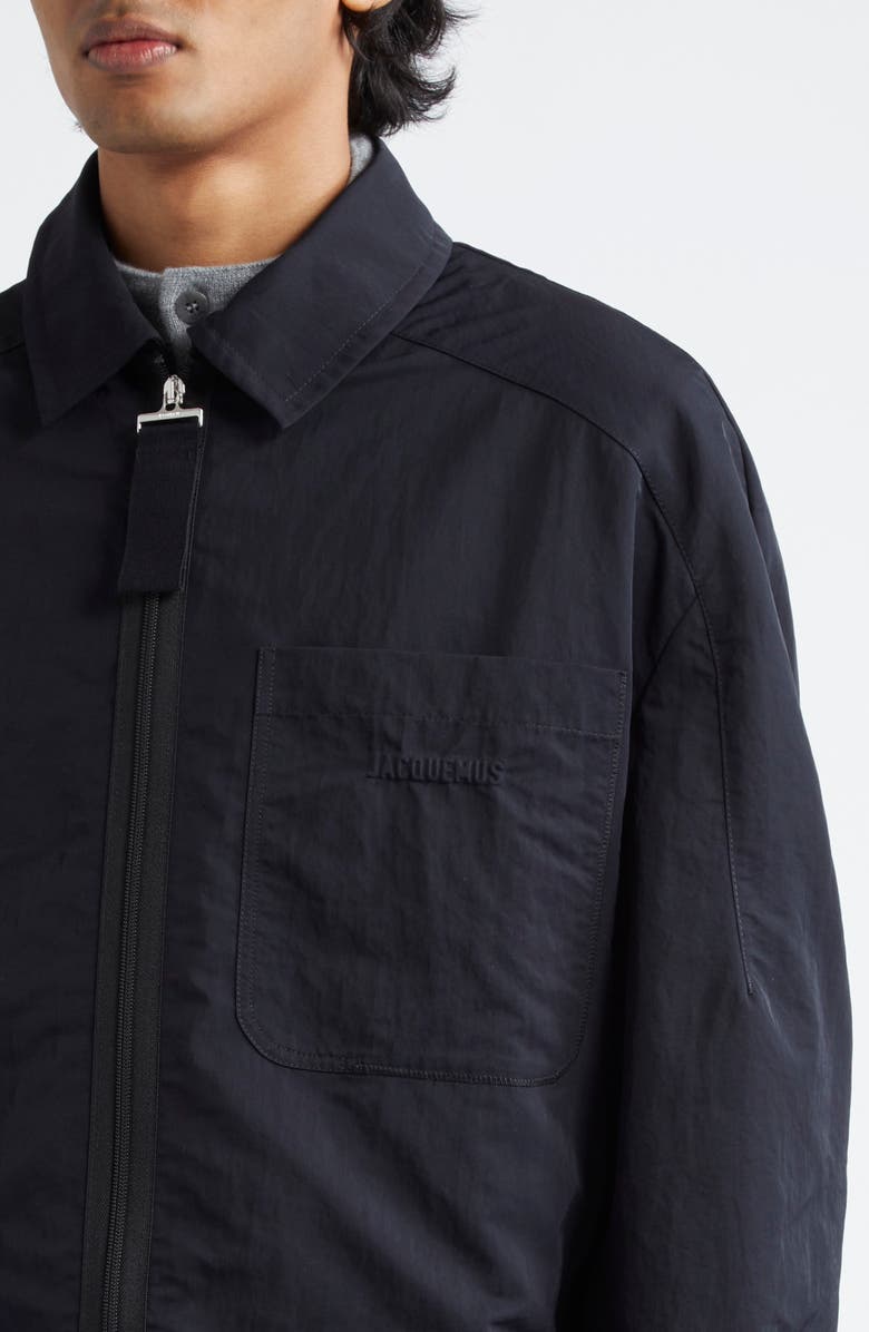 Jacquemus Le Blouson Linu Canvas Jacket, Alternate, color, Black